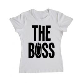 Tricou adler dama the boss alb