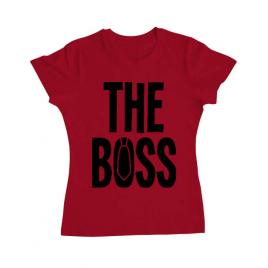 Tricou adler dama the boss rosu