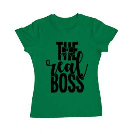 Tricou adler dama the real boss verde mediu
