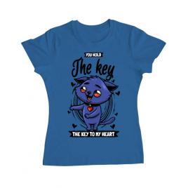Tricou adler dama you hold the key albastru azuriu