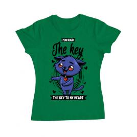 Tricou adler dama you hold the key verde mediu