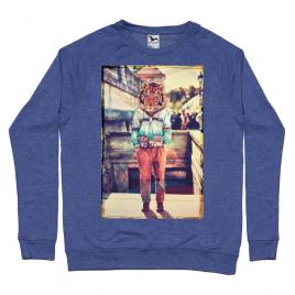 Bluza adler barbat tiger head albastru melanj