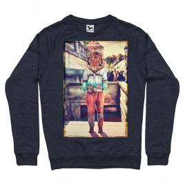 Bluza adler barbat tiger head denim inchis