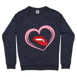 Bluza adler barbat buze si inima denim inchis