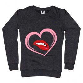Bluza adler dama buze si inima negru melanj