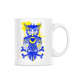 Cana personalizata owl alb