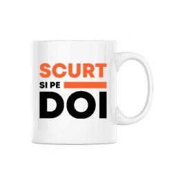 Cana personalizata scurt si pe doi alb