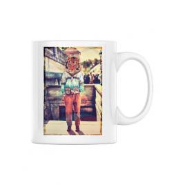 Cana personalizata tiger head alb