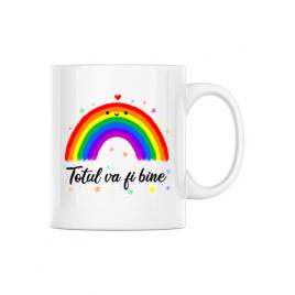 Cana personalizata totul va fi bine alb