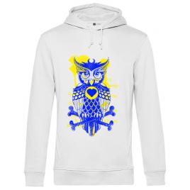 Hoodie barbat cu gluga owl alb