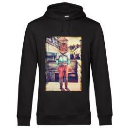 Hoodie barbat cu gluga tiger head negru