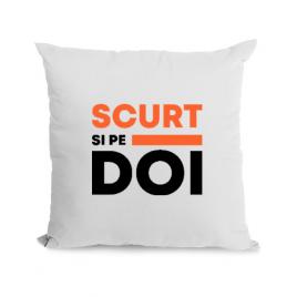 Perna personalizata scurt si pe doi alb