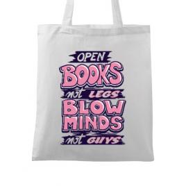 Sacosa din panza open books alb