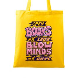 Sacosa din panza open books galben