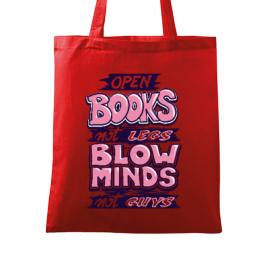 Sacosa din panza open books rosu