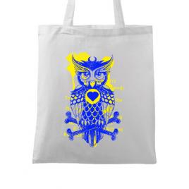 Sacosa din panza owl alb
