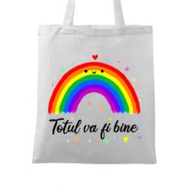 Sacosa din panza totul va fi bine alb