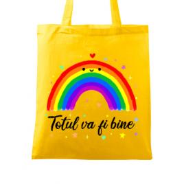 Sacosa din panza totul va fi bine galben