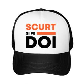 Sapca personalizata scurt si pe doi alb