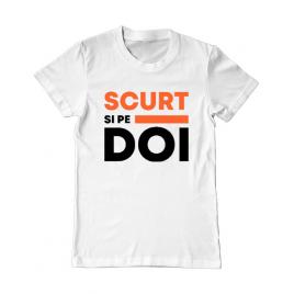 Tricou adler barbat scurt si pe doi alb