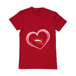 Tricou adler barbat buze si inima rosu