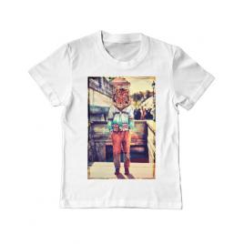Tricou adler copil tiger head alb