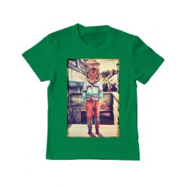 Tricou adler copil tiger head verde mediu