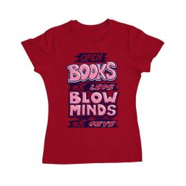 Tricou adler dama open books rosu