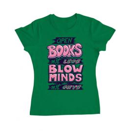 Tricou adler dama open books verde mediu