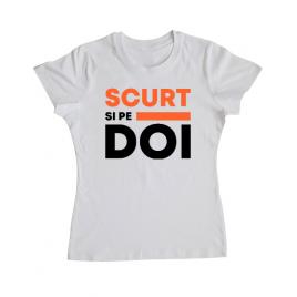 Tricou adler dama scurt si pe doi alb