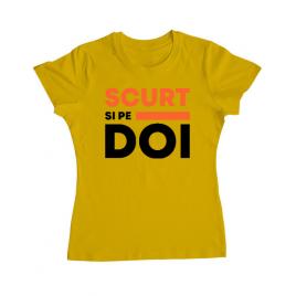 Tricou adler dama scurt si pe doi galben
