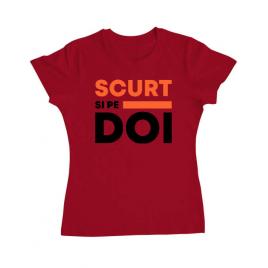Tricou adler dama scurt si pe doi rosu