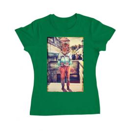 Tricou adler dama tiger head verde mediu