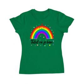 Tricou adler dama totul va fi bine verde mediu