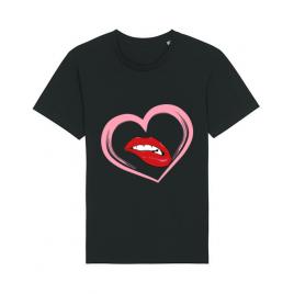 Tricou stanley stella barbat buze si inima negru