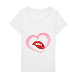 Tricou stanley stella dama buze si inima alb