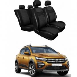 Huse Scaune din piele si material textil Dacia Sandero Stepway 2021