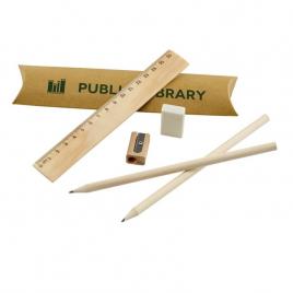 Set de scris care include o rigla de 16,5 cm si 2 creioane din grafit