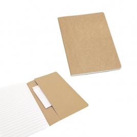 Notepad a5 cu 80 de pagini reciclate liniate si coperta de carton cu buzunar interior