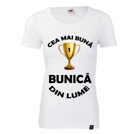 Tricou personalizat Fruit of the Loom Cea mai buna bunica alb M