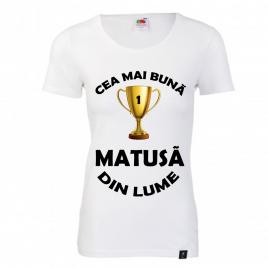 Tricou personalizat Fruit of the Loom Cea mai buna matusa alb L