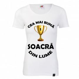 Tricou personalizat Fruit of the Loom Cea mai buna soacra alb L