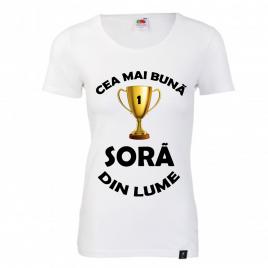 Tricou personalizat Fruit of the Loom Cea mai buna sora alb L