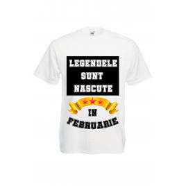 Tricou personalizat Fruit of the loom legendele sunt nascute in februarie alb L