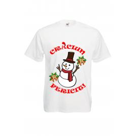 Tricou personalizat Fruit of the loom om de zapada Craciun alb M