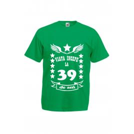 Tricou personalizat Fruit of the loom verde Viata incepe la 39 ani XXL