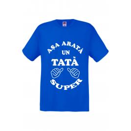 Tricou personalizat albastru Fruit of the loom Asa arata un tata super S