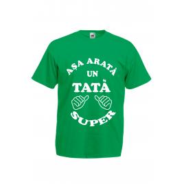 Tricou personalizat verde Fruit of the loom Asa arata un tata super L