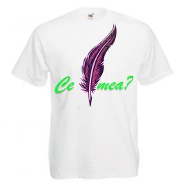 Tricou barbatesc personalizat Fruit of the loom, alb, Ce pana mea? XL