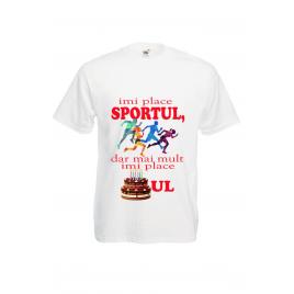 Tricou barbatesc personalizat Fruit of the loom, alb, Imi place sportul M